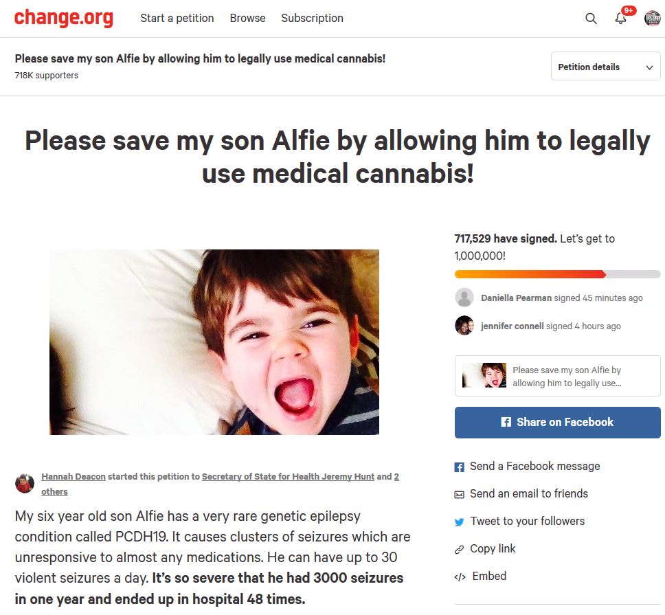 Alfie Petition Cannabis
