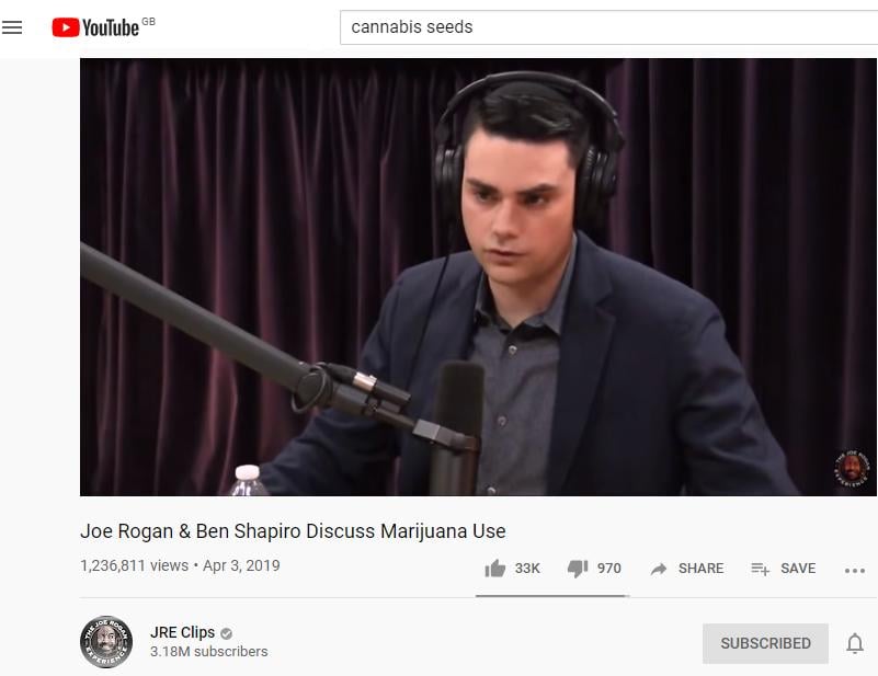 Joe Rogan & Ben Shapiro Discuss Marijuana Use