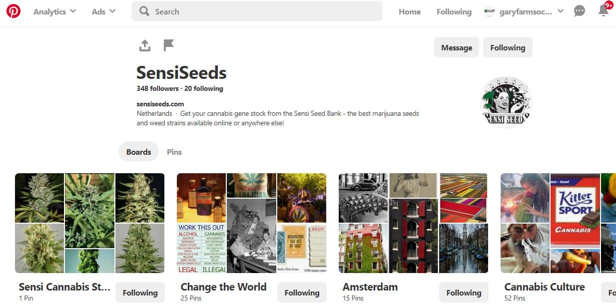 Sensi Seeds are on Pinterest too