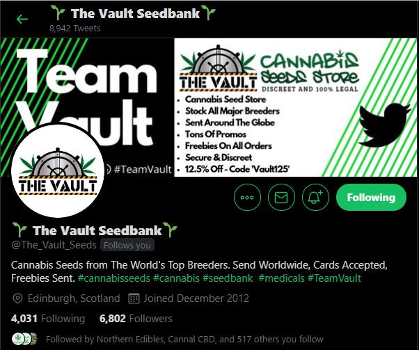 The Vault Cannabis Seeds Store on Twitter