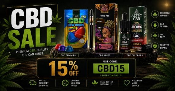 CBD Shop Sale | 15% Off Gummies, Vapes, Oils & More