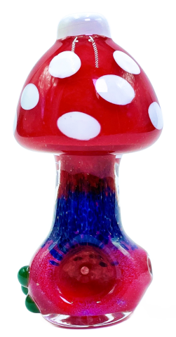3  Inch 7 5cm  Red  Mushroom  Glass  Pipe