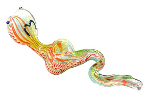 4  Inch 10cm  Coloured  Glass  Pipe  Cobra  Design