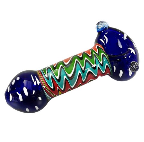 5  Inch 12 5cm  Spotted  Coloured  Glass  Pipe