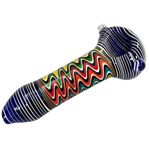 5  Inch 12 5cm  Striped  Coloured  Glass  Pipe