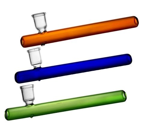 Basil  Bush  Coloured  Glass  Shotgun  Pipe 18cm