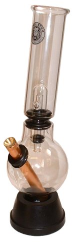 Basil  Bush  Double  Chamber  Glass  Bubble  Bong