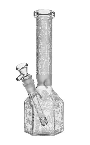 Basil  Bush  Glass  Hexagonal  Aztec 28 5cm  Bong