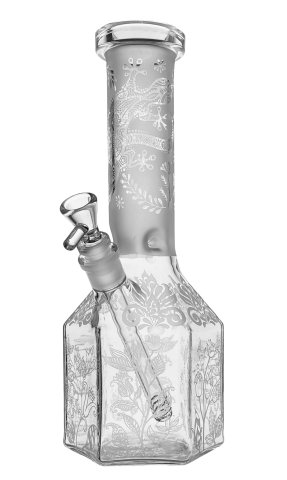 Basil  Bush  Glass  Hexagonal  Lizard 31cm  Bong