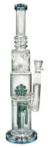 Basil  Bush  The  Virus  Heavy  Duty  Glass  Double  Percolator  Bong