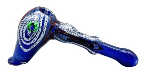 Coloured  Glass  Bubbler  Medium  Pipe  Patterned