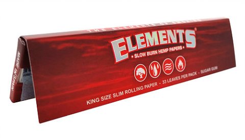 Elements  Elements  Kingsize  Slim  Hemp  Paper  Red
