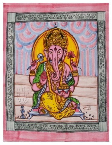 Sitting  Ganesh  Double  Bed  Cover