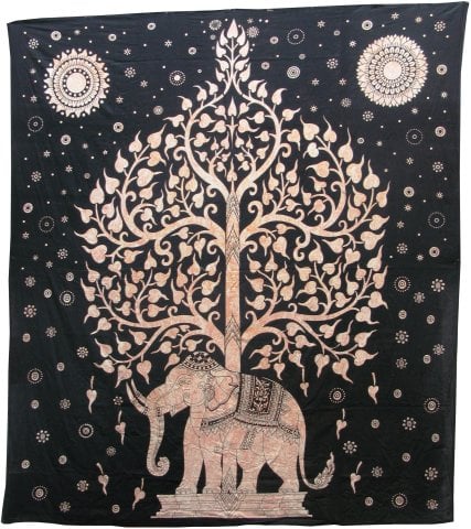 Tree  Elephant  Double  Bed  Cover