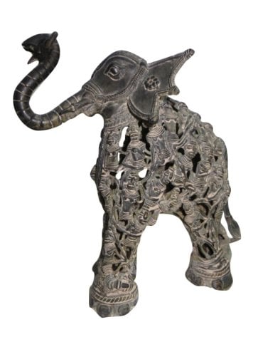 Brass  Elephant  Jali  Statue 38cm  X 46kg