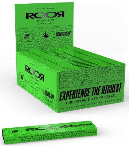 Cbd  Roor  Green  Organic  Hemp  Ultra  Slim  Papers   Tips 3