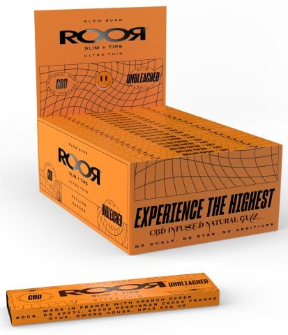 Cbd  Roor  Orange  Unbleached  Ultra  Slim  Papers   Tips 3