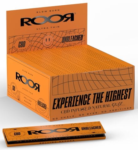 Cbd  Roor  Orange  Unbleached  Ultra  Slim  Papers   Tips