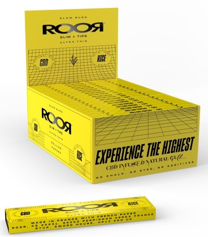 Cbd  Roor  Yellow  Rice  Ultra  Slim  Papers   Tips 3