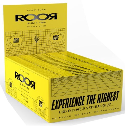 Cbd  Roor  Yellow  Rice  Ultra  Slim  Papers   Tips 4