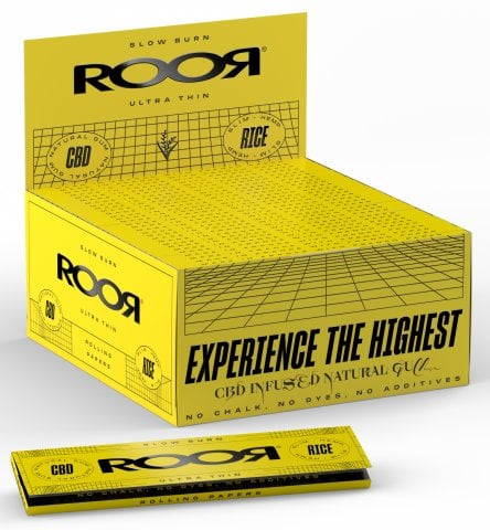 Cbd  Roor  Yellow  Rice  Ultra  Slim  Papers   Tips