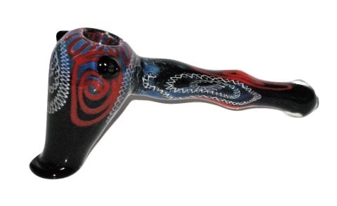 Coloured  Glass  Bubbler  Medium  Pipe  Patterned