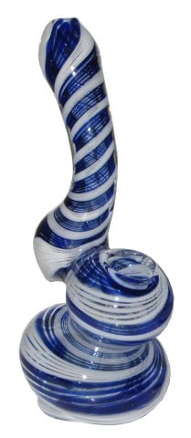 Coloured  Glass  Bubbler  Pipe  Twisted
