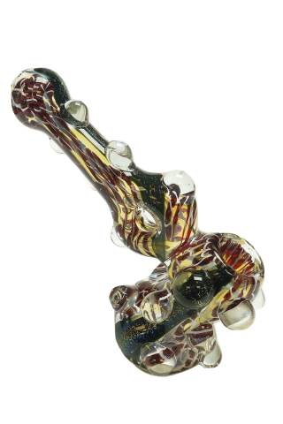 Coloured  Glass  Bubbler  With  Dichroic  Rod