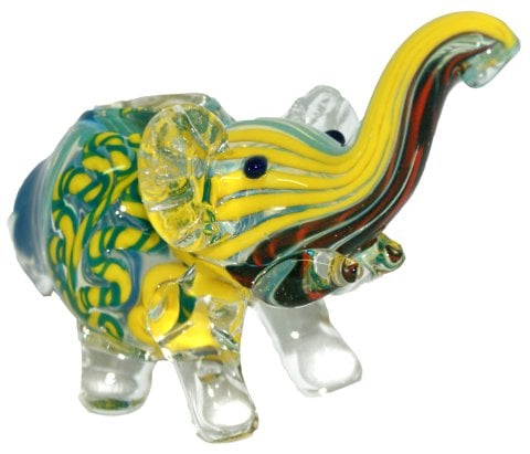 Coloured  Glass  Elephant  Pipe
