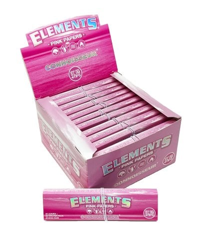 Elements  Pink  Connoisseur  Kingsize  Slim  Rice  Papers   Tips