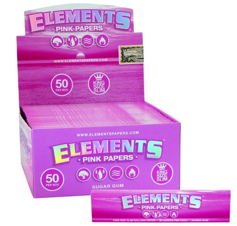 Elements  Pink  Kingsize  Slim  Papers