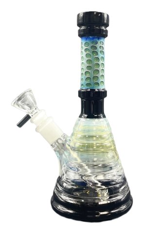 Glass  Beaker  Bong  With  Double  Grind  Stem   Glass  Bowl 215cm 4