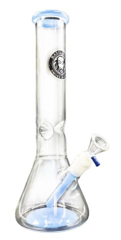 Glass  Beaker  Bong  With  Ice  Spikes   Coloured  Base 33cm 1