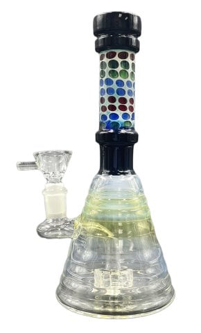 Glass  Beaker  Bong  With  Percolator   Glass  Bowl 215cm    Bubbles  Design