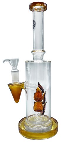 Glass  Percolator  Autumn  Leaves  Bong 27cm 2