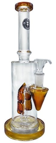 Glass  Percolator  Autumn  Leaves  Bong 27cm