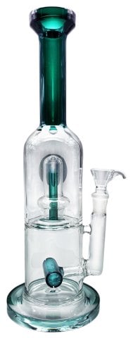 Glass  Percolator  Double  Chamber  Bong 31cm