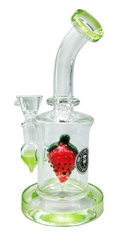 Glass  Strawberry  Percolator  Bong