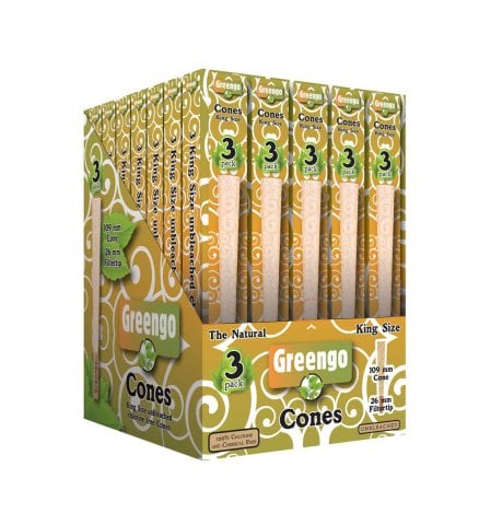 Greengo  Natural  Unbleached  King  Size  Cones