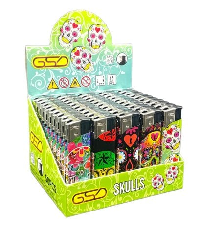 Gsd  Electronic  Skulls  Design  Lighters  Display  Of 50