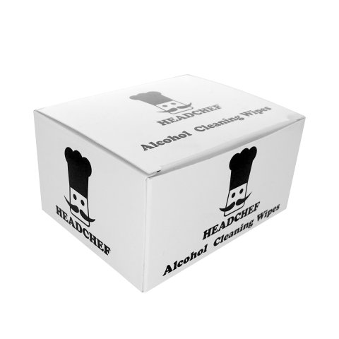 Headchef  Alcohol  Cleaning  Wipes  Box  Of 100  Wipes 2