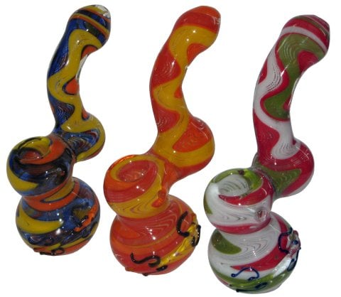 Medium  Coloured  Glass  Bubbler  Pipe