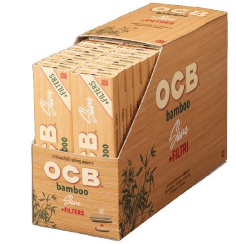 Ocb  Bamboo  Unbleached  Ks  Slim  Papers   Tips