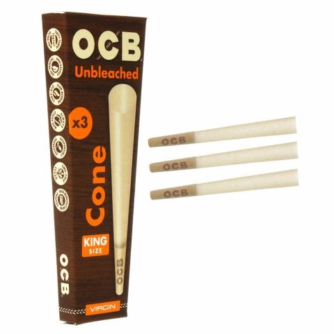 Ocb  Virgin  Unbleached  Pre  Rolled  Cones 3  X 1