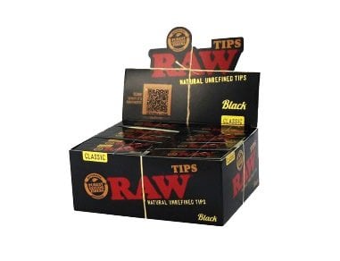 Raw  Black  Natural  Unrefined  Tips 50  Booklets