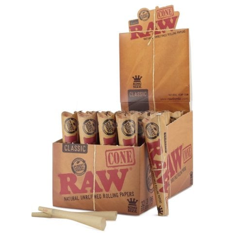 Raw  Pre  Rolled  Kingsize  Cones