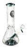 Glass  Beaker  Bong  With  Ice  Spikes   Coloured  Base 25cm 1