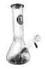 Glass  Beaker  Bong  With  Ice  Spikes   Coloured  Base 25cm 2