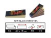 Raw  Black  Natural  Unrefined  Tips 50  Booklets 1