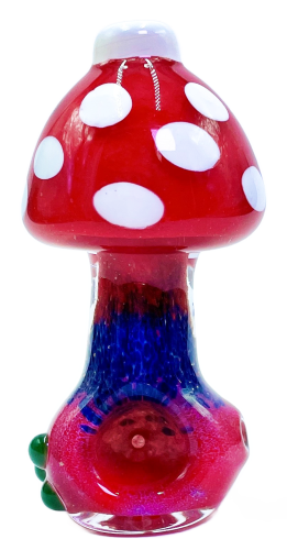 3  Inch 7 5cm  Red  Mushroom  Glass  Pipe